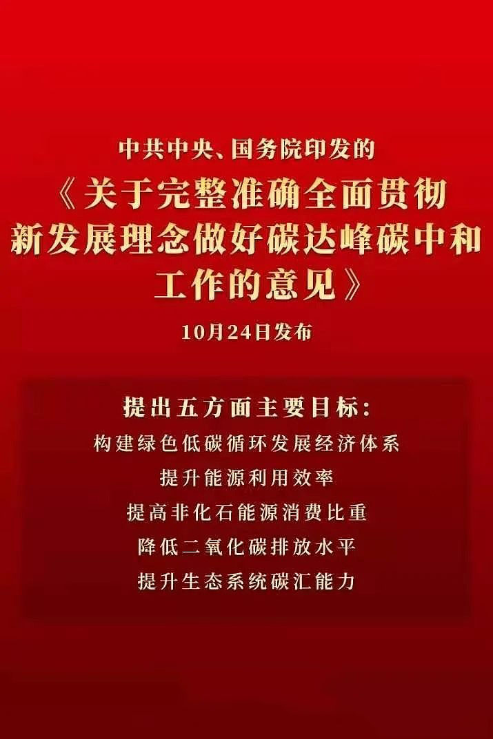 五大重點(diǎn)《關(guān)于完整準(zhǔn)確全面貫徹新發(fā)展理念做好碳達(dá)峰碳中和工作的意見》